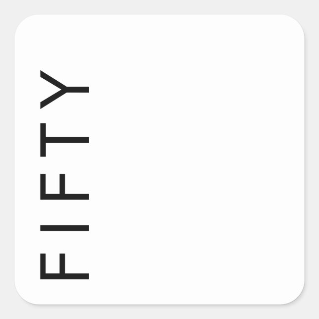 Adesivo Quadrado Fifty 50th Birthday Party (Frente)