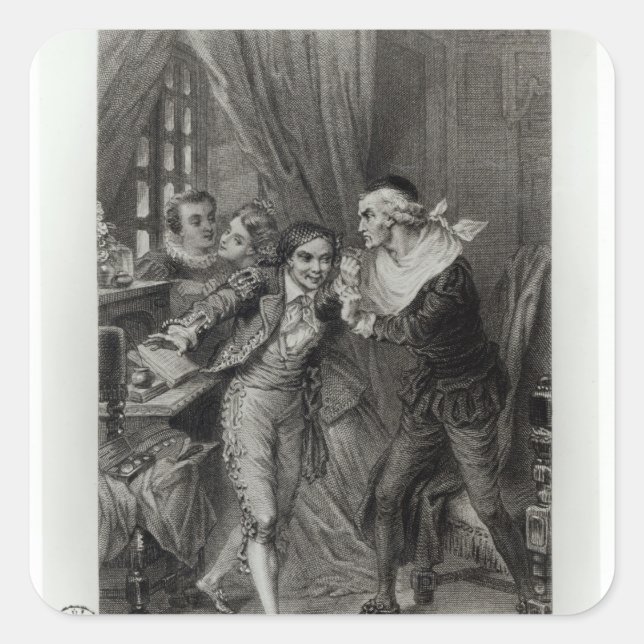 Adesivo Quadrado Figaro (Frente)