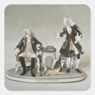 Adesivo Quadrado Figura da porcelana de Frederick II de Prússia
