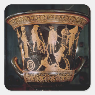 Adesivo Quadrado Figura vermelha krater do sótão do calyx