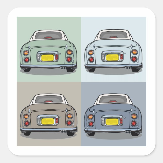 Adesivo Quadrado Figuras Figaro Car Sasons Garage Scrapbook (Frente)