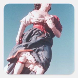 Adesivo Quadrado Figurehead de navio à vela desconhecido