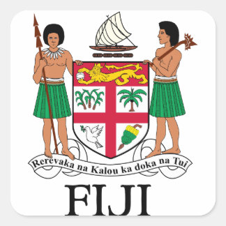 Adesivo Quadrado FIJI - emblema / bandeira / casaco de armas / símb