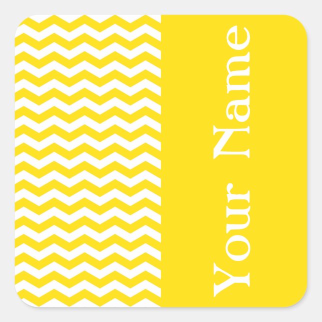 Adesivo Quadrado Fiji Sunrise Wave Chevron com nome (Frente)