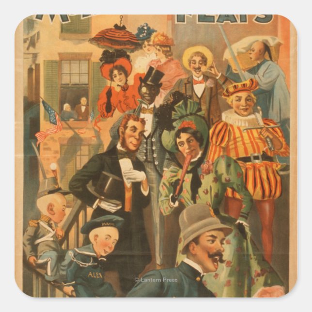 Adesivo Quadrado Fila de apartamentos da nova edição do Teatro McFa (Frente)