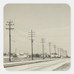 Adesivo Quadrado Fileira de polos elétricos