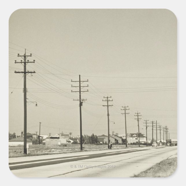 Adesivo Quadrado Fileira de polos elétricos