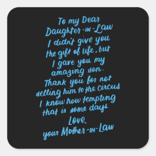 Adesivo Quadrado Filha Engraçada De Direito Para Minha Querida Filh