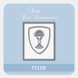 Adesivo Quadrado Filho, 1ª Comunhão Silver Chalice