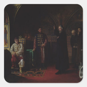 Adesivo Quadrado Filipe Metropolitano de Moscou com o czar Ivan