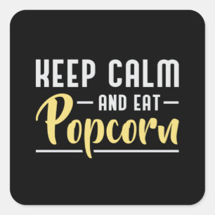Adesivo Quadrado Filme de cinema no dia da pipoca Snack Mantenha Ca