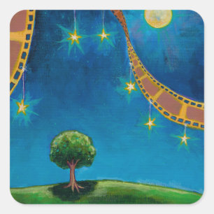 Adesivo Quadrado Filme fotográfico arte paisagem divertida pintura