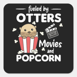 Adesivo Quadrado Filmes De Filme De Otter Popcorn Night Sweet