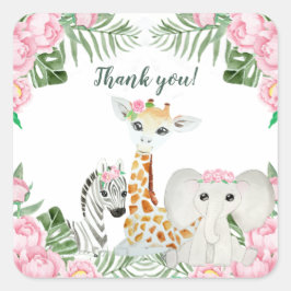 Adesivo Quadrado Fim de Chá de Menininha de Selva