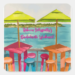 Adesivo Quadrado Fim de Semana de Despedida de Solteira Key West Vi