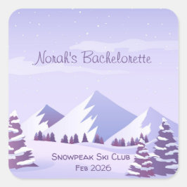 Adesivo Quadrado Fim de Semana de Despedida de Solteira na Montanha