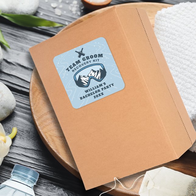 Adesivo Quadrado Fim de Semana de Festa de Despedida de Solteiro Re (Criador carregado)