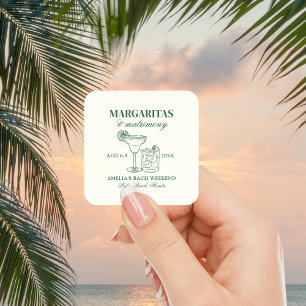 Adesivo Quadrado Fim de Semana de Solteira Margaritas & Matrimônio