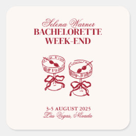 Adesivo Quadrado Fim de Semana dos Cocktails Modernos