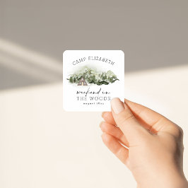 Adesivo Quadrado Fim de Semana nas Montanhas Acampamento Despedida