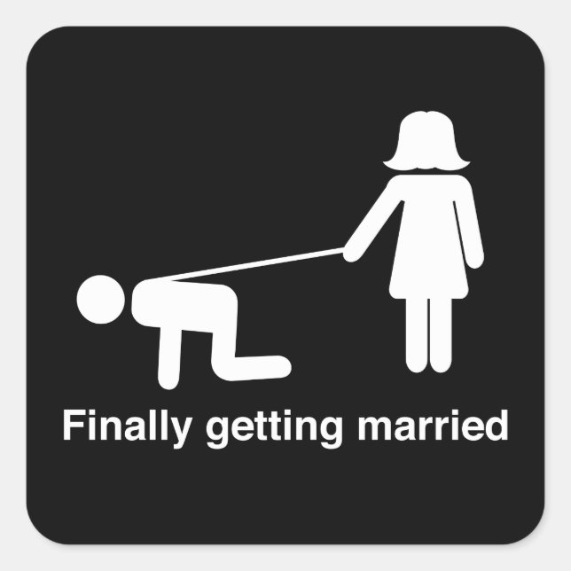 Adesivo Quadrado Finalmente Casando (Frente)