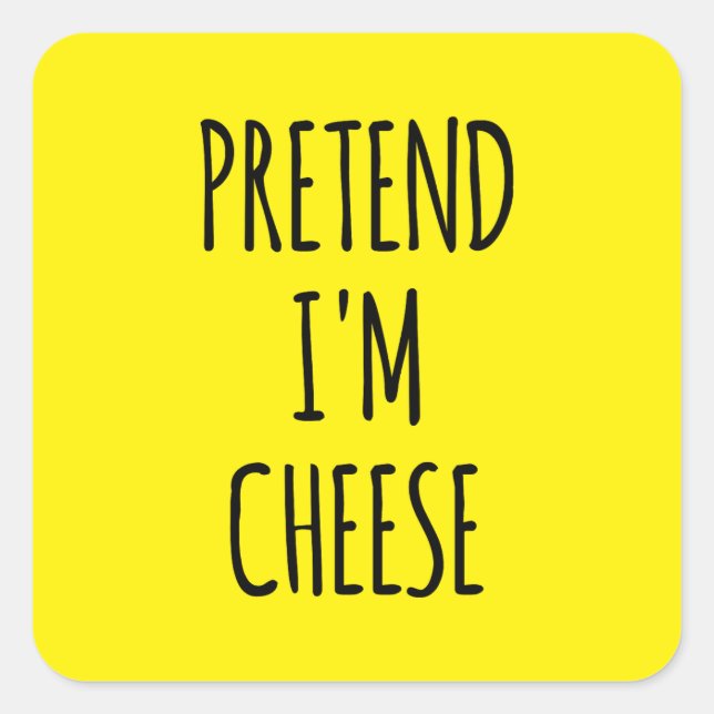 Adesivo Quadrado Fingir que sou um queijo - um perfume engraçado (Frente)