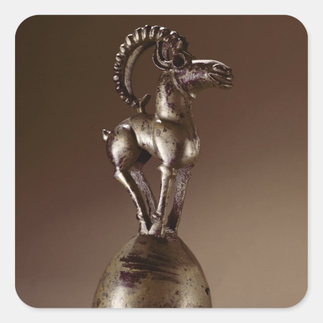 Adesivo Quadrado Finial com uma cabra de montanha (Frente)