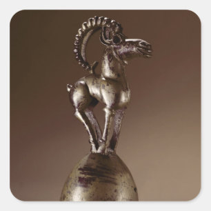 Adesivo Quadrado Finial com uma cabra de montanha