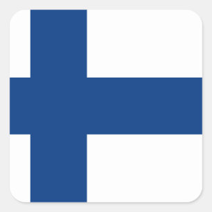 Adesivo Quadrado Finlândia (finlandês) Flag