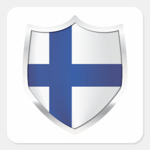 Adesivo Quadrado Finlândia Silver Shield Flag perfeito para você ou