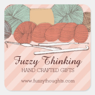 Adesivo Quadrado fio de cor personalizada fios ganchos de crochê de