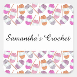 Adesivo Quadrado Fios de Artesanato Crochet