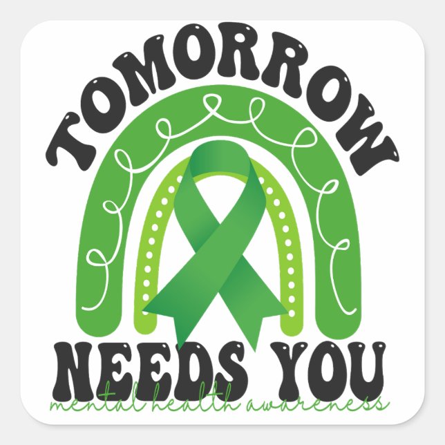 Adesivo Quadrado Fique Amanhã Precisa De Sua Consciência Mental Da  (Frente)