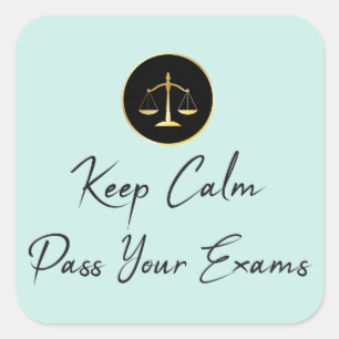 Adesivo Quadrado Fique Calmo. Passar Os Seus Exames