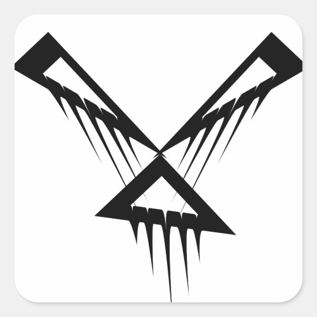 Adesivo Quadrado Fique com atitude. (Frente)