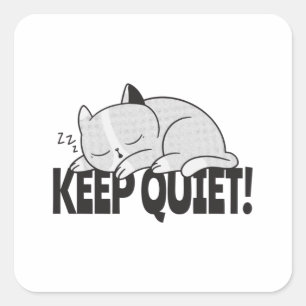 Adesivo Quadrado Fique quieto Gato-cama preguiçoso