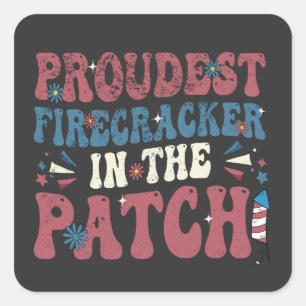 Adesivo Quadrado Firecracker mais orgulhoso do Patch em 4 de julho