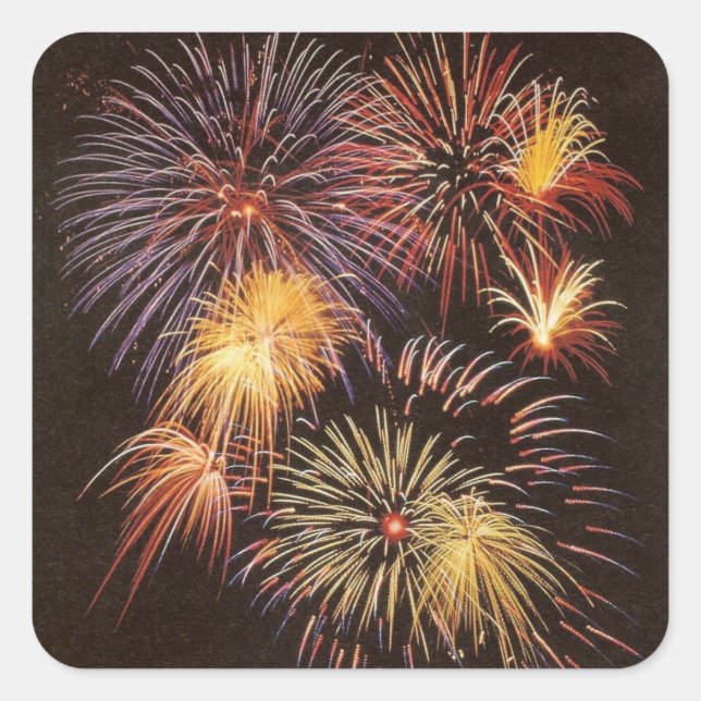 Adesivo Quadrado Fireworks - Sticker (Frente)