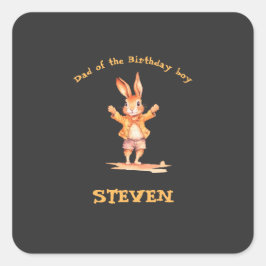 Adesivo Quadrado First Birthday animal cards