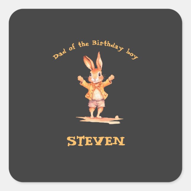 Adesivo Quadrado First Birthday animal cards (Frente)