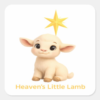 Adesivo Quadrado First Christmas Religious Heavens Little Lamb with