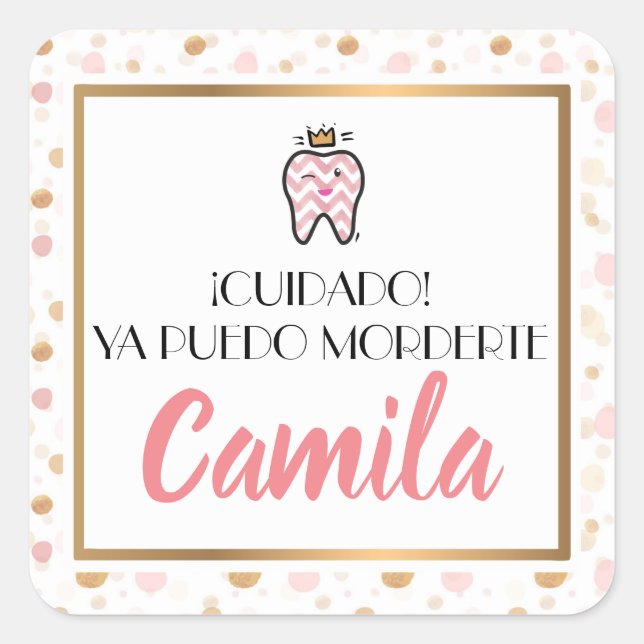 Adesivo Quadrado First tooth label (Frente)