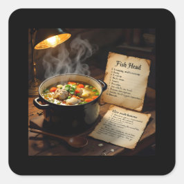 Adesivo Quadrado Fish head soup caribbean