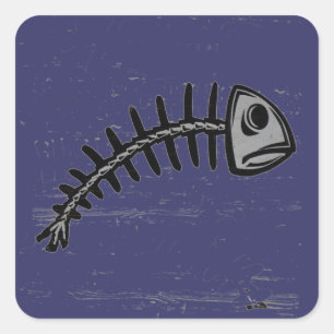 Adesivo Quadrado fishbone do grunge
