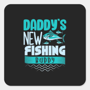 Adesivo Quadrado Fisher Pai Novo Companheiro de Pesca