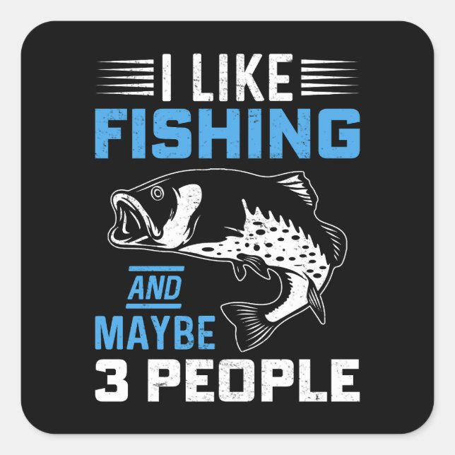 Adesivo Quadrado Fishing Theme  (Frente)