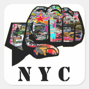 Adesivo Quadrado Fissura de grafite personalizada