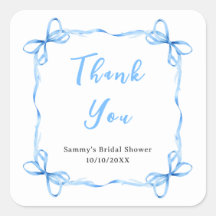 Fita Coquete Azul Chuveiro de Noiva Obrigado