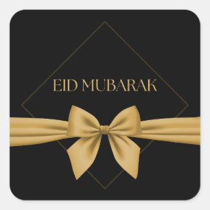 Adesivo Quadrado Fita de ouro Eid Mubarak