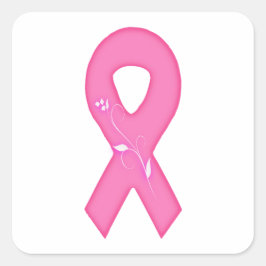 Adesivo Quadrado Fita De Sensibilização Do Cancer Com Flor